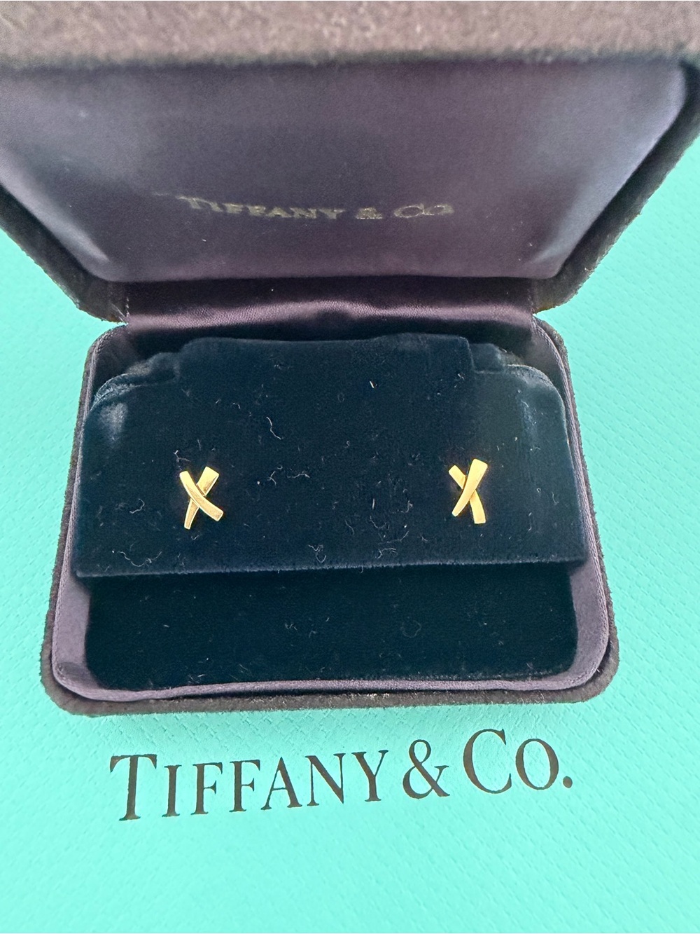 Tiffany & Co. Gold X Cross earrings
